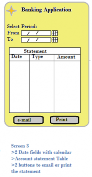 Banking app account statement screen