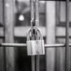 Padlock on a fence